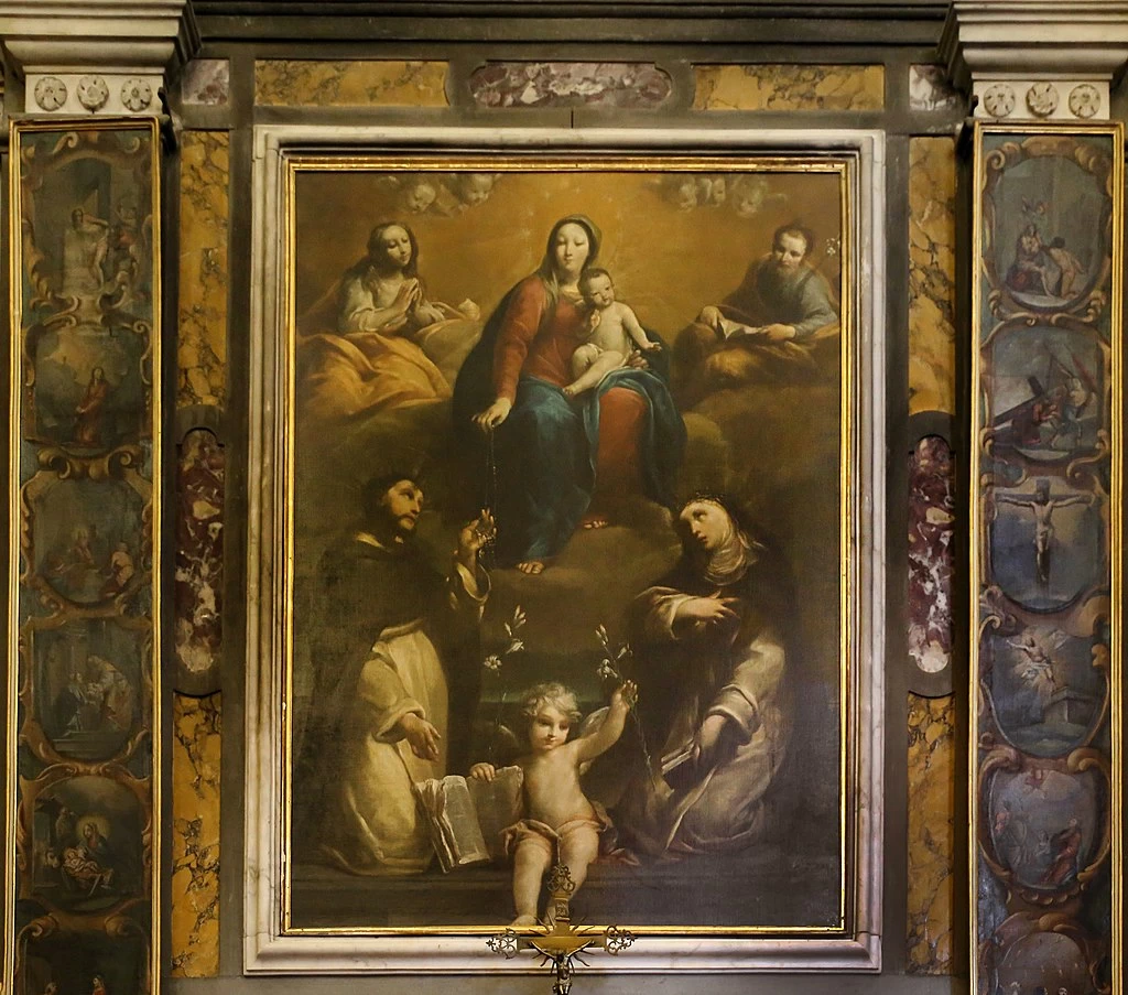Madonna del rosario coi ss. Domenico, Caterina da Siena, Maddalena e Giuseppe - Monastero di San Nicolò, insieme, Prato